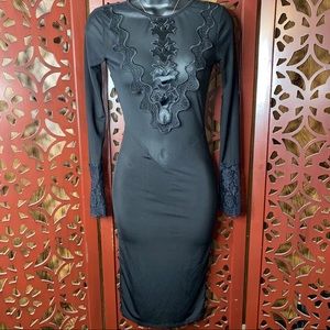 Black sheer bodycon dress